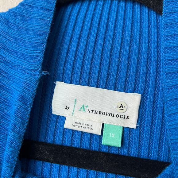 NWT NEW Anthropologie Cobalt Blue Layered Sweater Maxi Dress Size XL - Picture 3 of 6